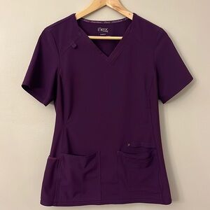 Cherokee iflex Women's Eggplant V-Neck Scrub Top